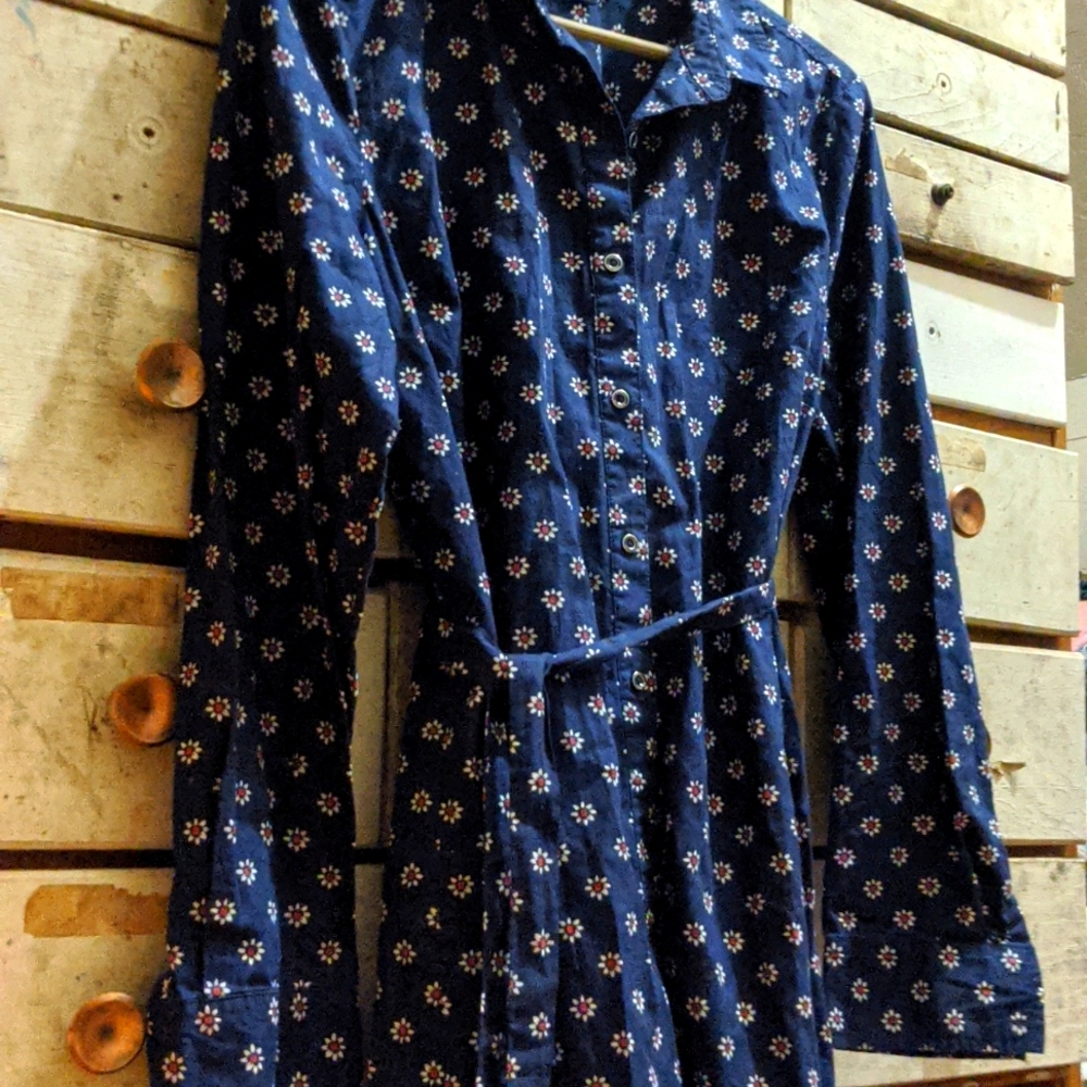 Tommy Hilfiger Navy Shirt Dress with daisy pattern